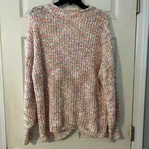 Keyhole back knit sweater